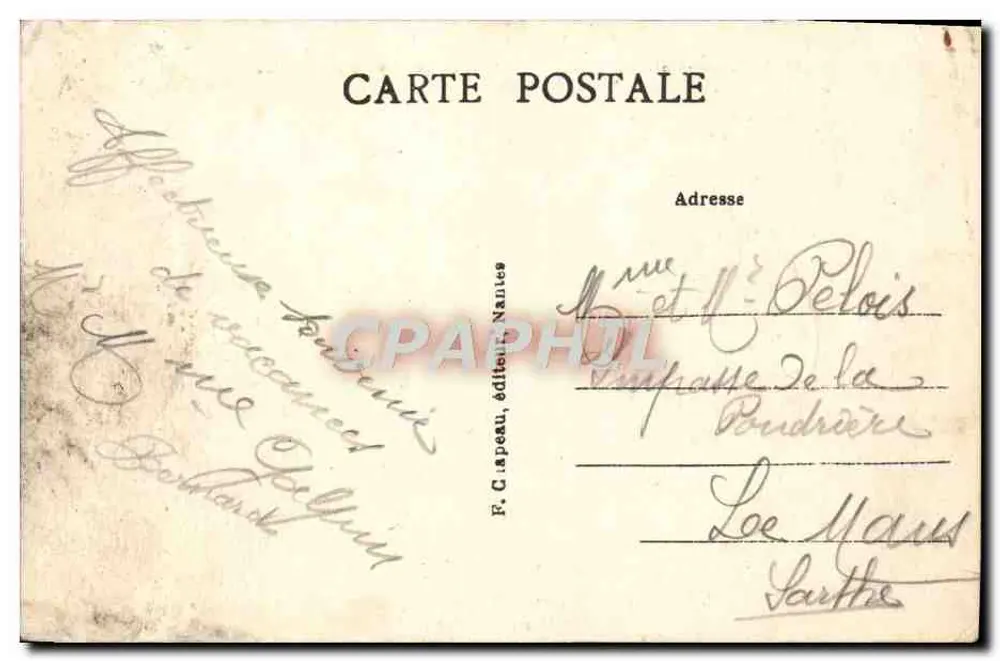 Batz-sur-Mer (Loire-Inf.) — La Grande Côte, in Richtung der Höhlen — F. Gapeau, Nantes, n°54 - Rückseite