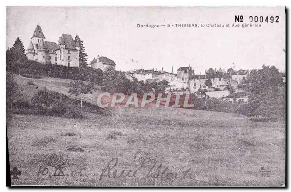 Thiviers, Schloss und allgemeiner Blick — Dordogne — Verlag R. Charles, n° 000492 - Vorderseite