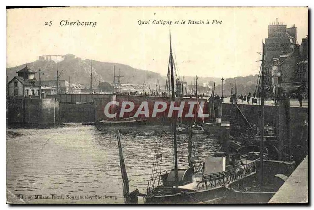 Cherbourg — Quai Caligny und der Bassin à Flot — Edition Maison Ratti, Nourreautés, Cherbourg - Vorderseite