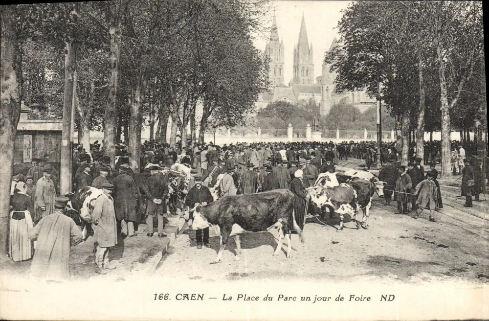 CAEN — La Place du Parc un jour de Foire ND — éditeur LEVY ET NEUZORIN, n° 166 - Vorderseite