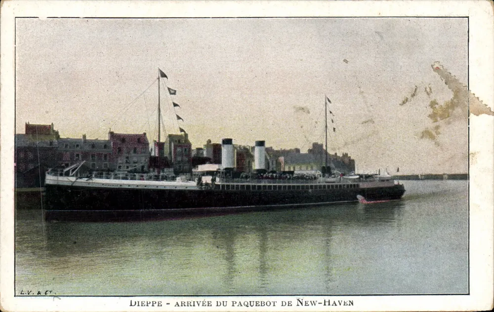Dieppe — arrivée du paquebot de New-Haven — L.V. & Cie - Frente