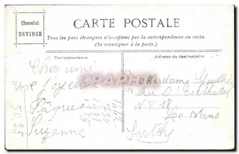 Dieppe — arrivée du paquebot de New-Haven — L.V. & Cie - Verso