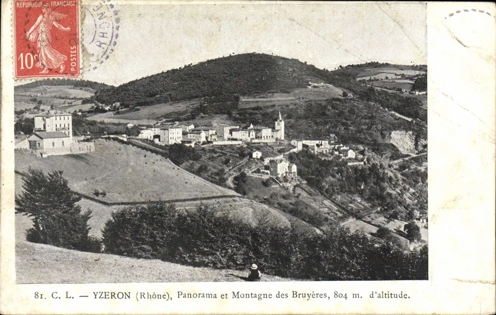 Yzeron (Rhône) — Panorama et Montagne des Bruyères, 804 m. d'altitude. — Éditeur : 8r. C. L. - Vorderseite