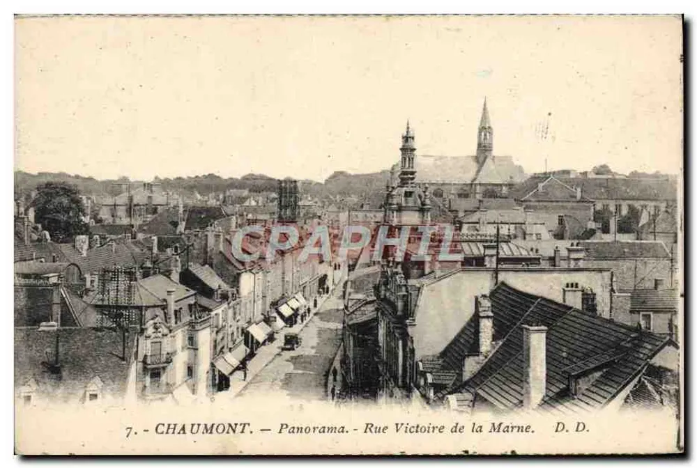 Chaumont — Panorama — Rue Victoire de la Marne — D.D. - Vorderseite