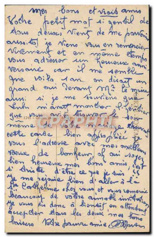Mulher auvergnata tocando um instrumento — Bercerose Auvergnata — editor J. Olher - Verso