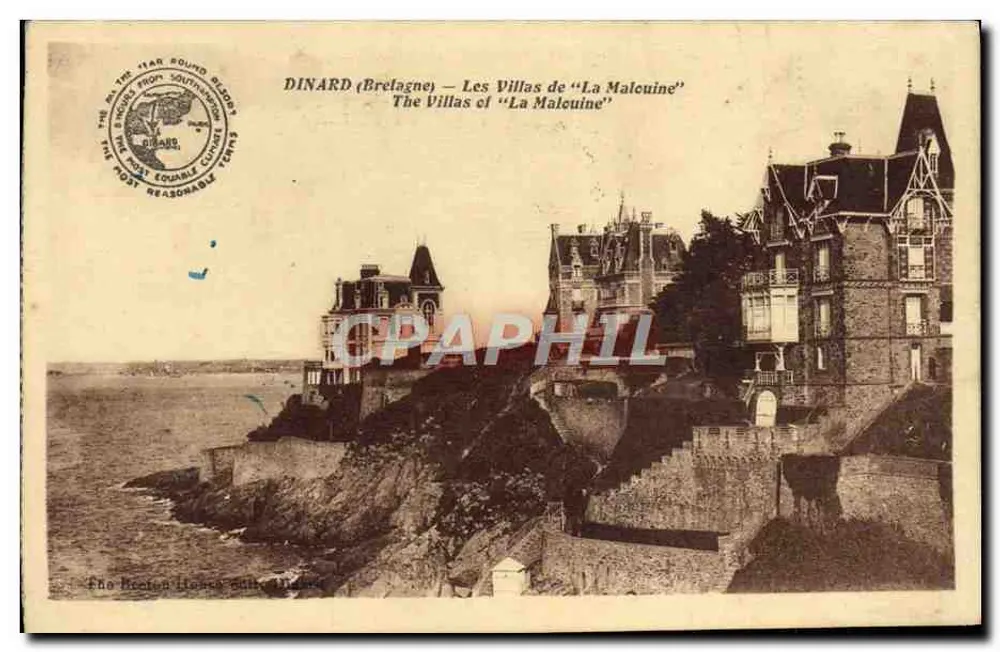 Dinard (Bretanha) — As Villas de "La Maleuine" — The Boston Litho Co. Ltd. - Frente