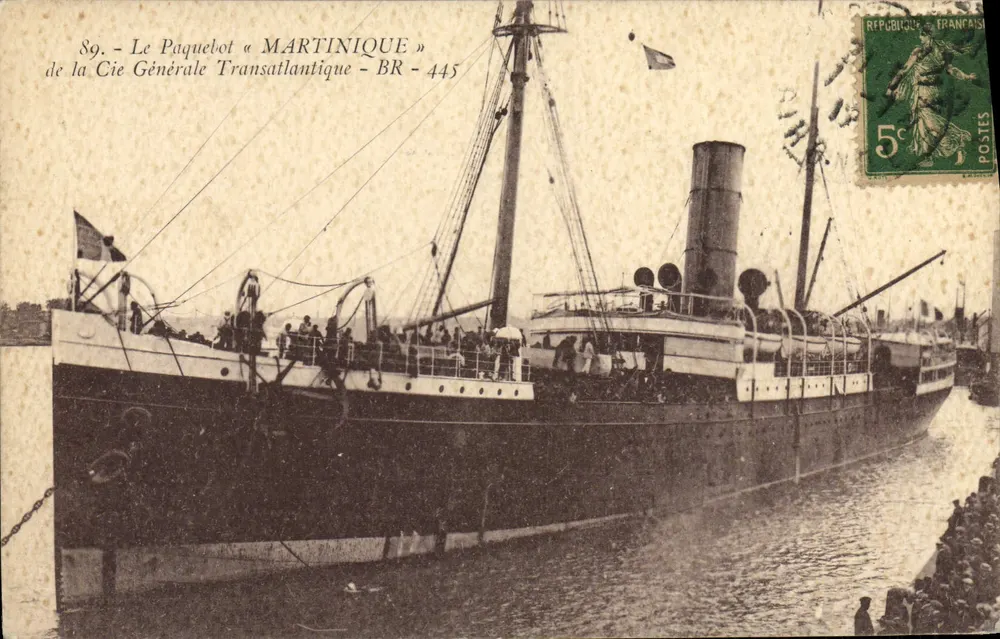 Das Dampfschiff « MARTINIQUE » — Cie Générale Transatlantique - BR - 445 — Imp. J. Jeargette - Samois - Vorderseite
