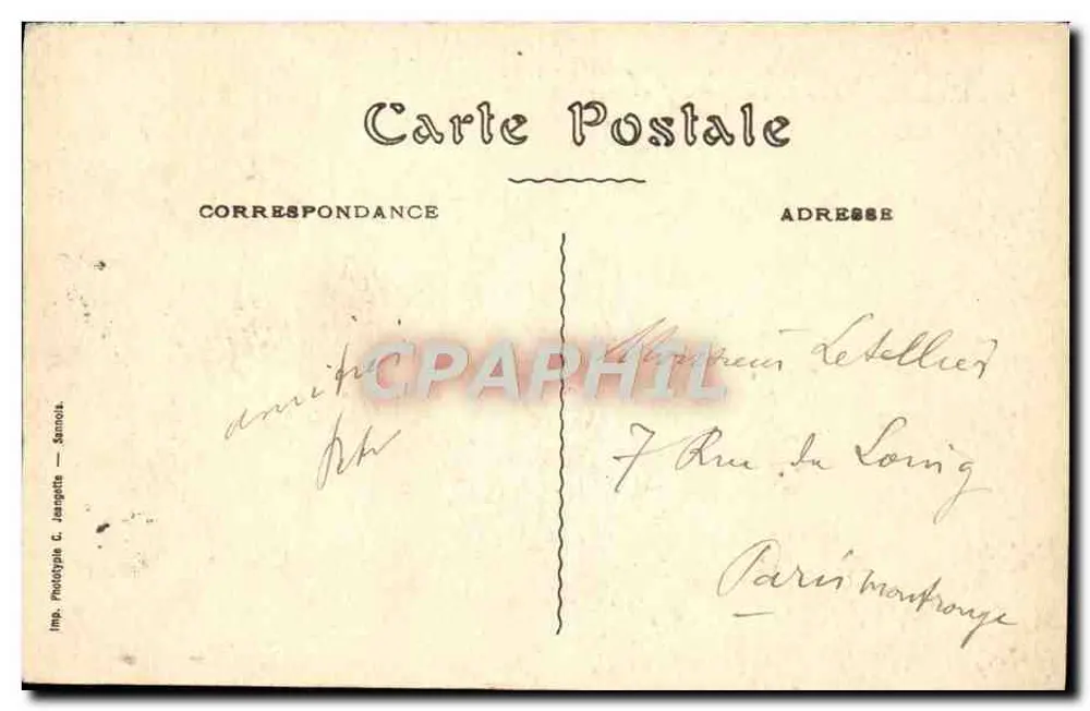 Das Dampfschiff « MARTINIQUE » — Cie Générale Transatlantique - BR - 445 — Imp. J. Jeargette - Samois - Rückseite