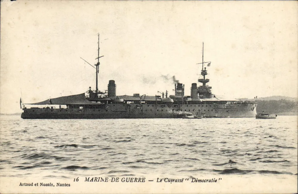 Kriegsflotte — Der Panzerkreuzer "Démocratie" — Artaud et Nozals, Nantes - Vorderseite