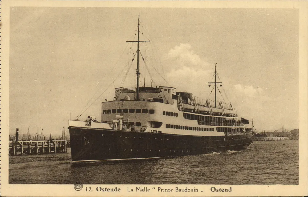 Ostend — Das Dampfschiff « Prince Baudouin » — Phototypie A. Dolman, Brüssel, Nr. 12 - Vorderseite