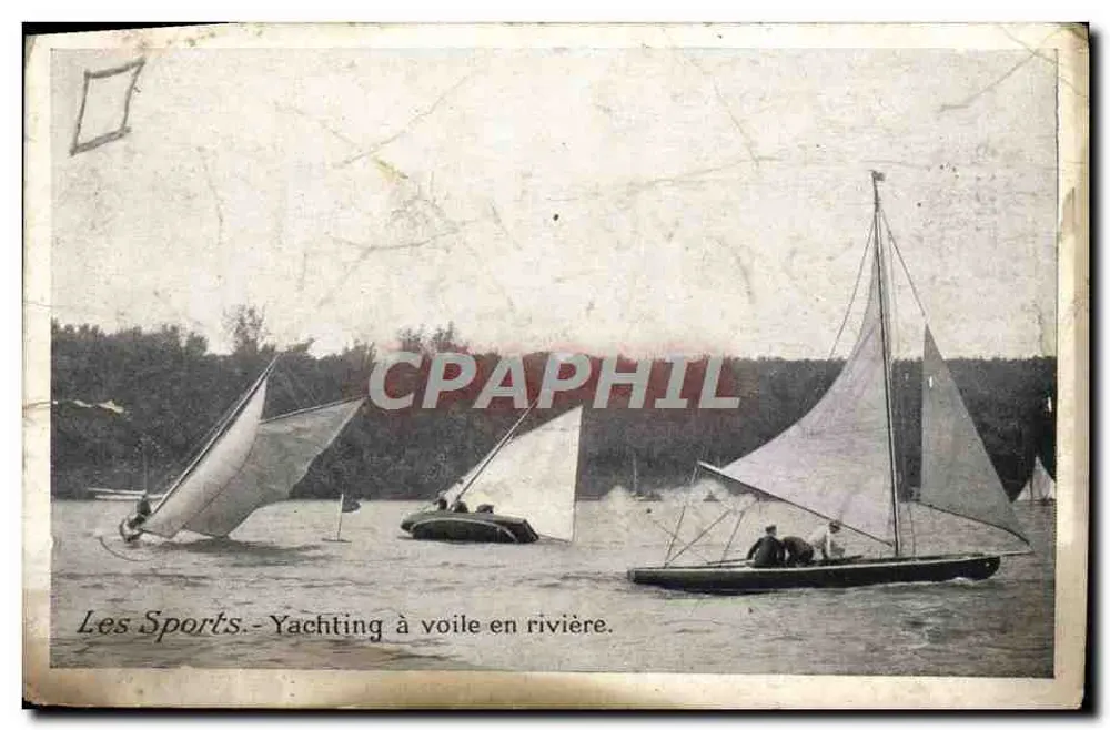 Segeln auf einem Fluss — Szenen von Rennen mit mehreren Segelschiffen — Verlag: Maison Lefranc, Château-du-Loir - Vorderseite