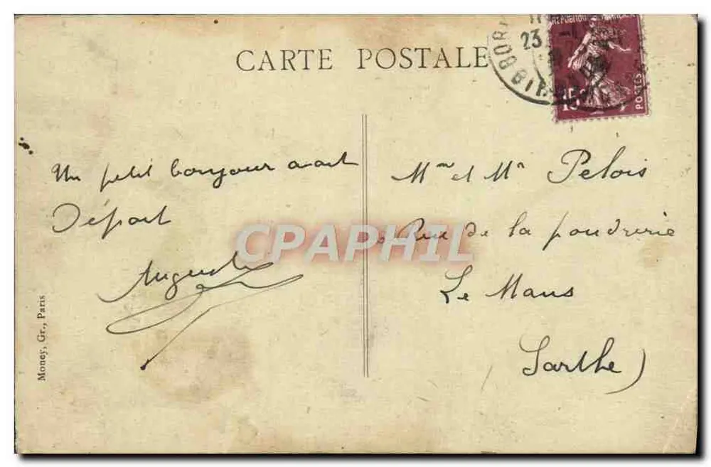 Cargo ship — Chargeurs Réunis — éditeur Money, Gr., Paris - Rewers