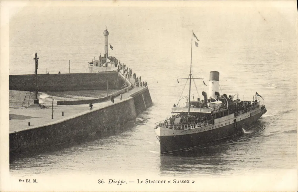 Dieppe — O Steamer « Sussex » — Vve Ed. M. n°86 - Frente