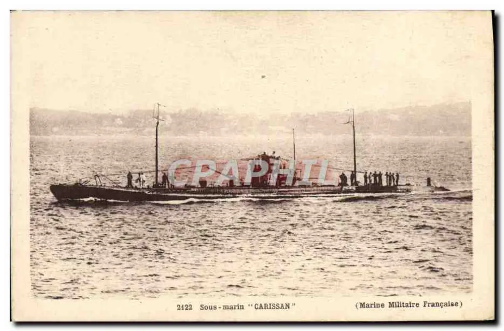 Submarino 'CARISSAN' — Marinha Militar Francesa — n° 2122 - Frente