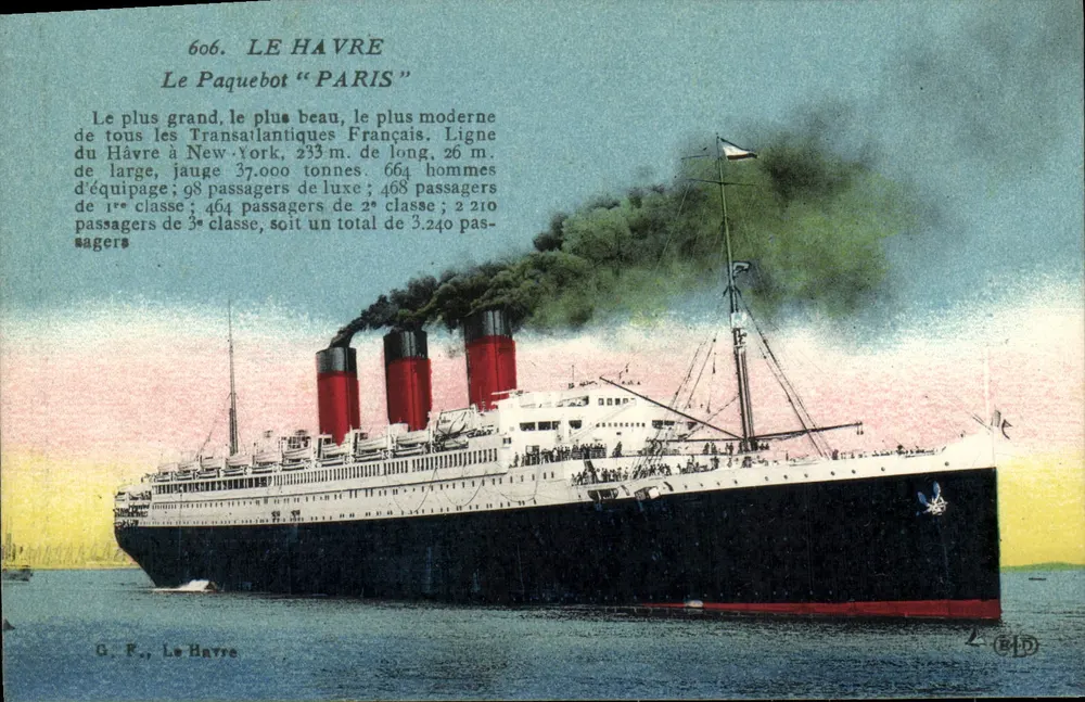 르 Havre — 배 "파리" — G. F., 르 Havre - 앞면