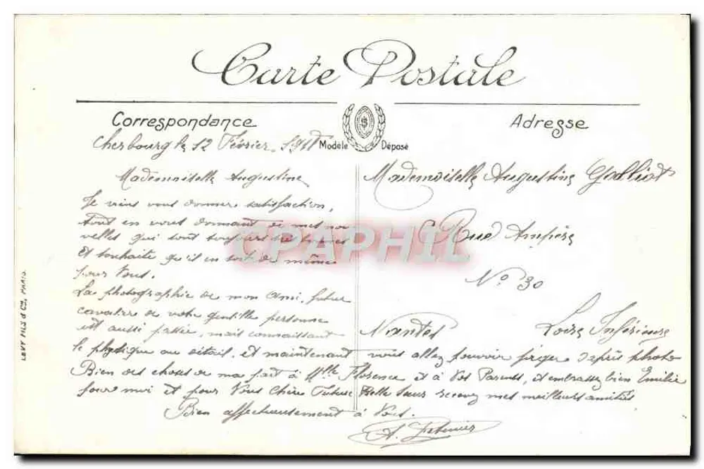 Cherbourg — Der Transatlantiker "Olympic" der White Star Line — n°200 - Rückseite