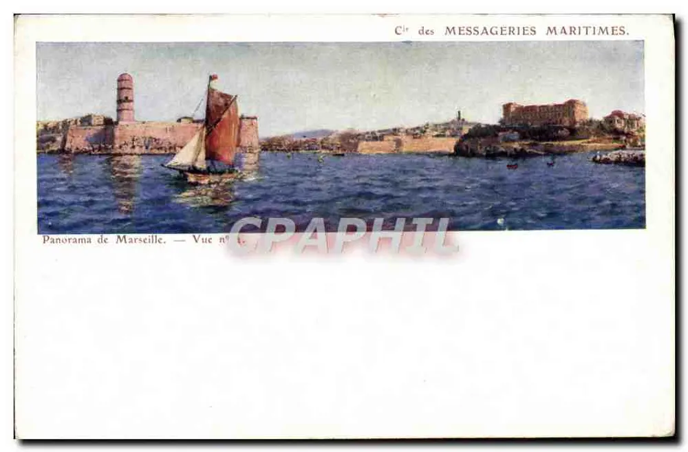 Panorama van Marseille — Uitzicht n°1 — Maatschappij der Maritieme Berichten - Voorkant