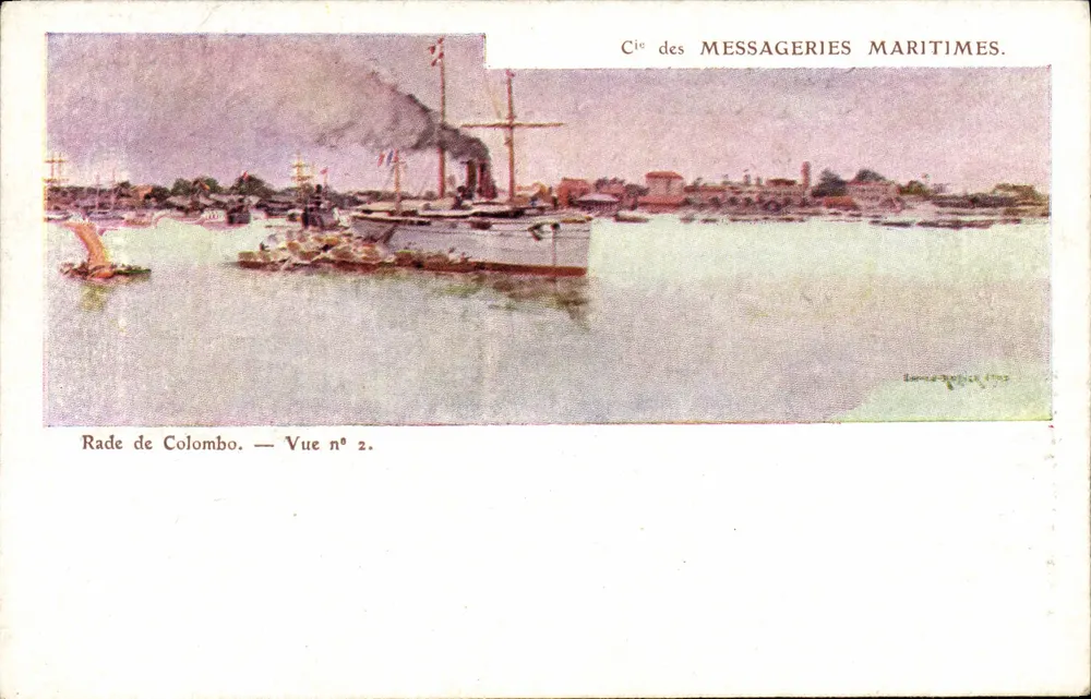 Rade de Colombo — Vista n° 2 — Cie des Messageries Maritimes - Frente