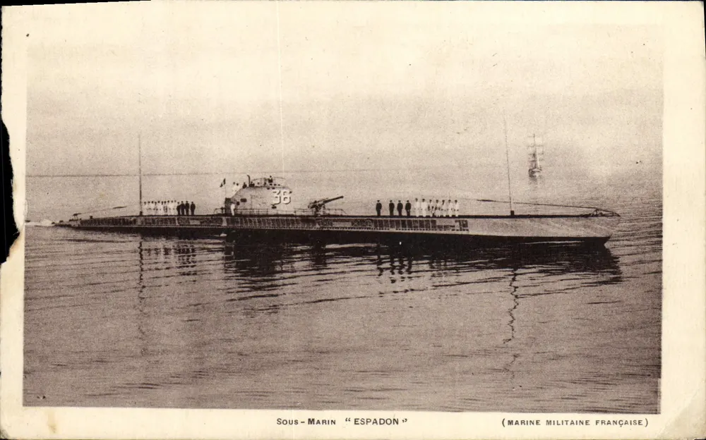Sous-Marin "Espadon" — (Marine Militaire Française) — Éditeur : Établissements Phototypiques Toulon - Frente