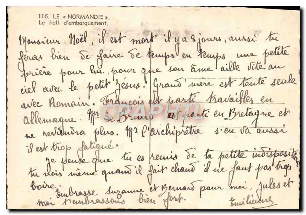 Der Embarkationsbereich — Das « Normandie » — Verlag Gouge, Nr. 116 - Rückseite