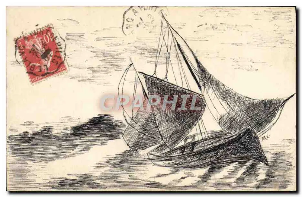 Barco a vela — desenho — editor desconhecido - Frente