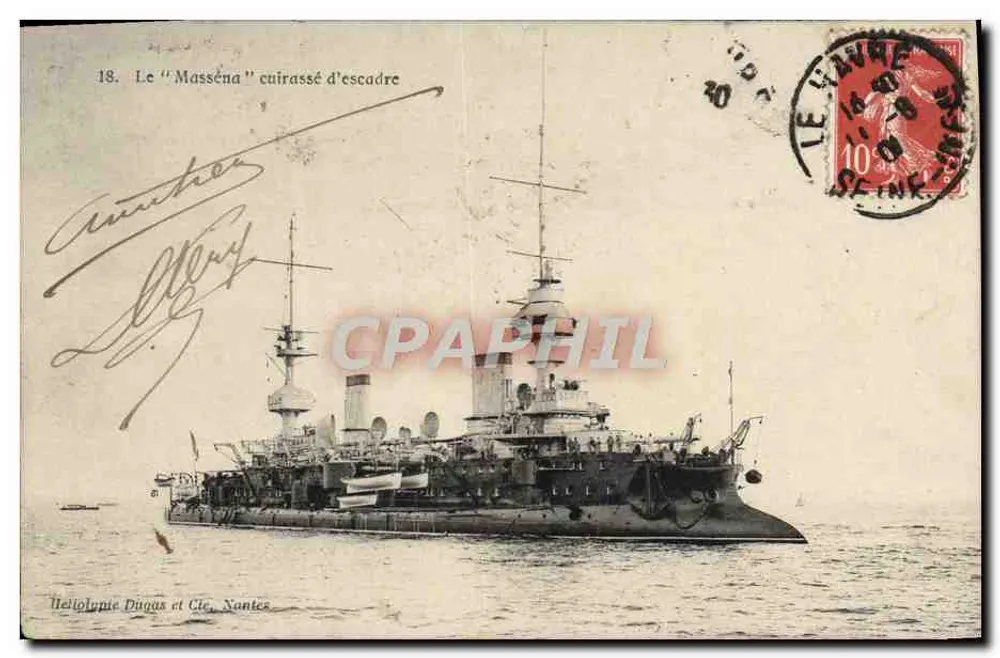 O "Masséna" encouraçado de esquadra — Nantes — Héliolyphe Dugas et Cie - Frente