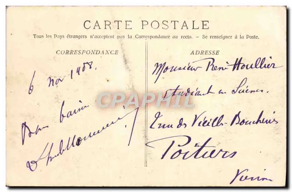 Torpillenflottille — Mobiles Verteidigungskorps Algeriens — A. Bougault — Nr. 406 - Rückseite