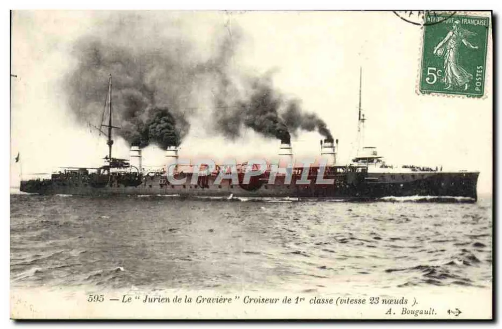 Der "Jurien de la Gravière" — Kreuzer der ersten Klasse — A. Bougault - Vorderseite