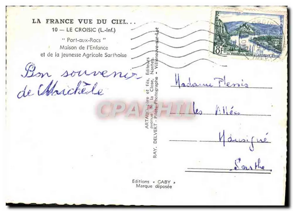 Port-aux-Rocs (L.-Inf.) — Maison de l'Enfance et de la Jeunesse Agricole Sarthoise — Éditions Gaby - Rückseite