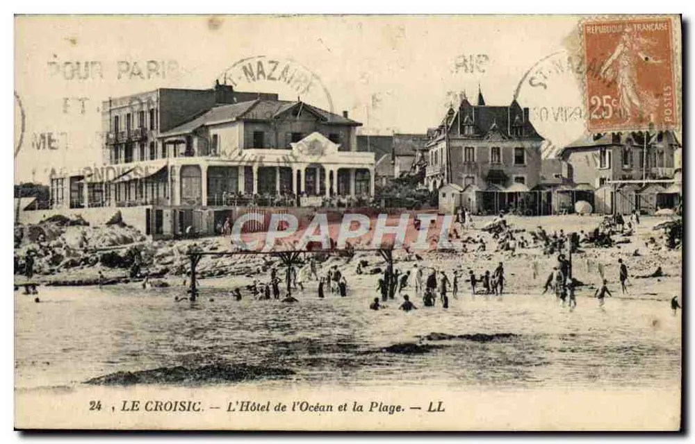 Le Croisic — O Hotel do Oceano e a Praia — LL - Frente