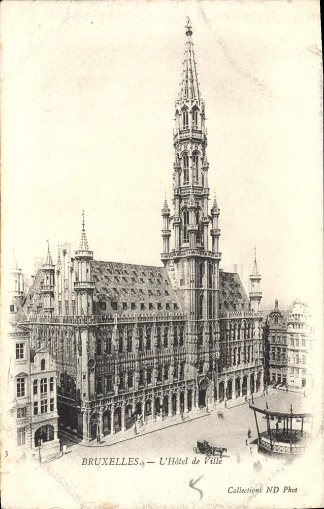 Bruxelas — O Hotel de Ville — Collections ND Phot - Frente