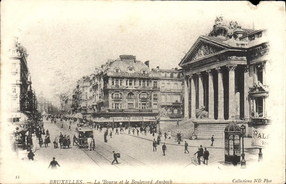 Bruxelas — A Bolsa e o Boulevard Anspach — Collections ND Phot - Frente