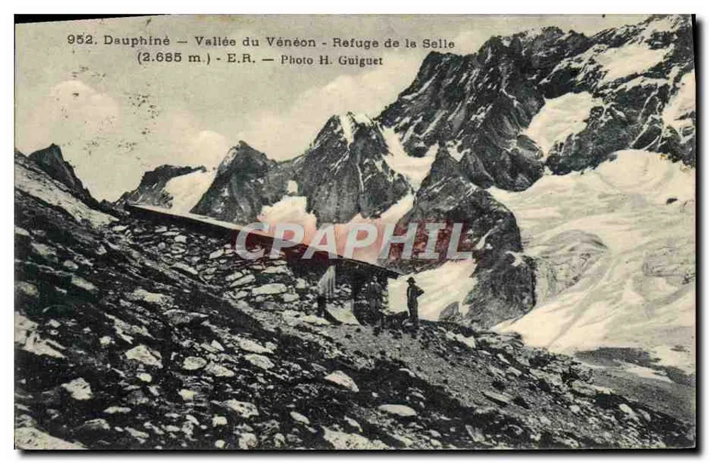 Dauphiné — Vale do Vénéon — Refúgio da Selle (2.685 m.) — Foto H. Guiguet - Frente