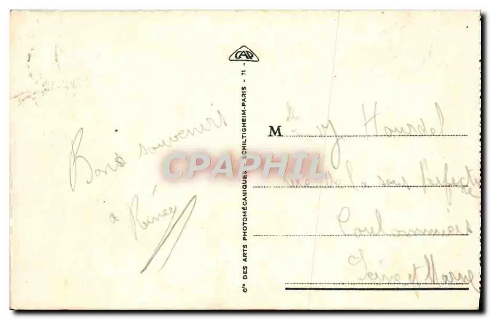 Le Tréport - A Farol em tempestade — Bilhete postal antigo n°104, editor CAP - Verso