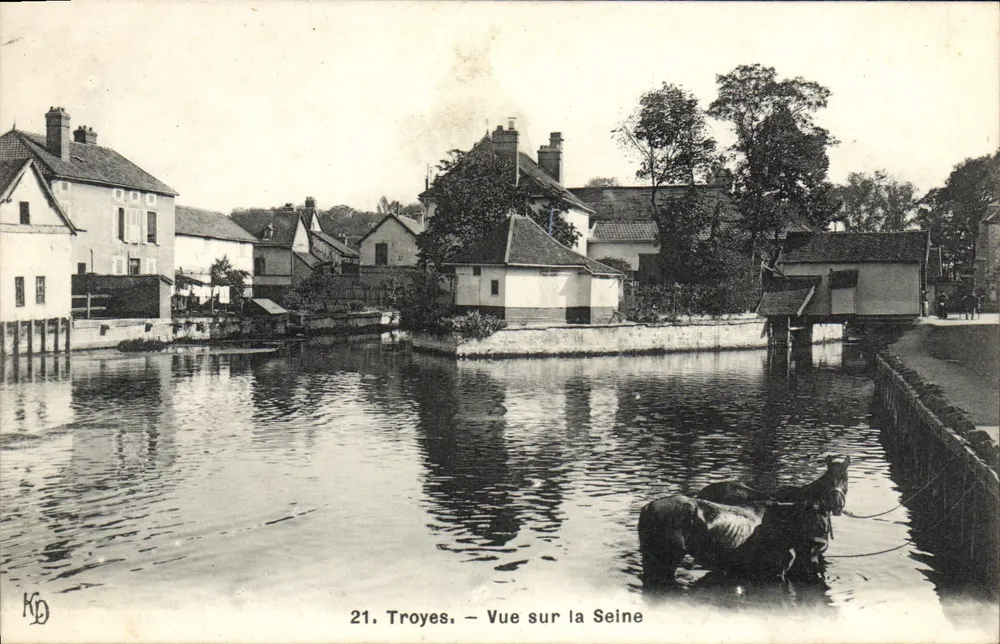 Troyes — Vista del Sena — KD - Anverso