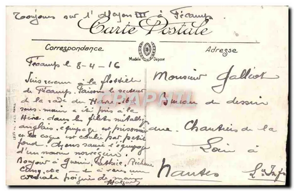 Boulogne-sur-Mer — Le "Holland" — LL. — Éditeur LL. — N° 47 - Rückseite