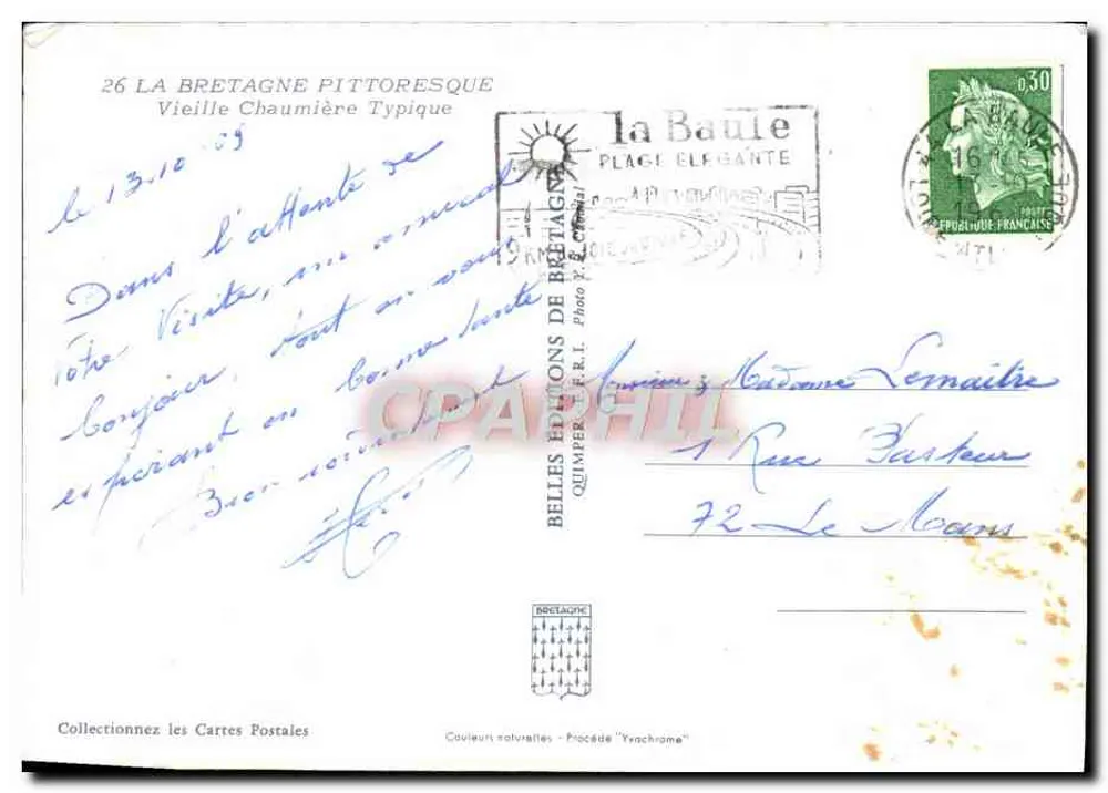 Chalé Velho Típico — La Baule — Edições da Bretanha - Verso