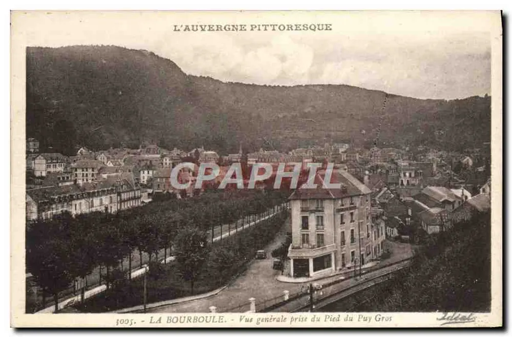 La Bourboule — Allgemeiner Blick vom Fuße des Puy Gros — Verlag Idéal, Nr. 1095 - Vorderseite
