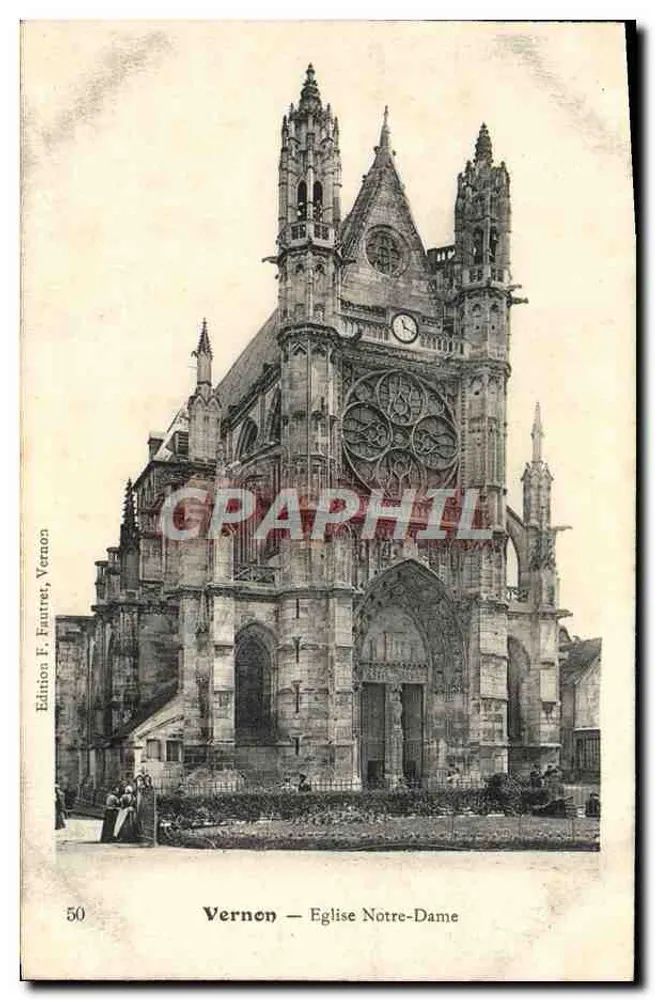 Vernon — Igreja Nossa Senhora — Edição F. Fautret, Vernon, n°50 - Frente