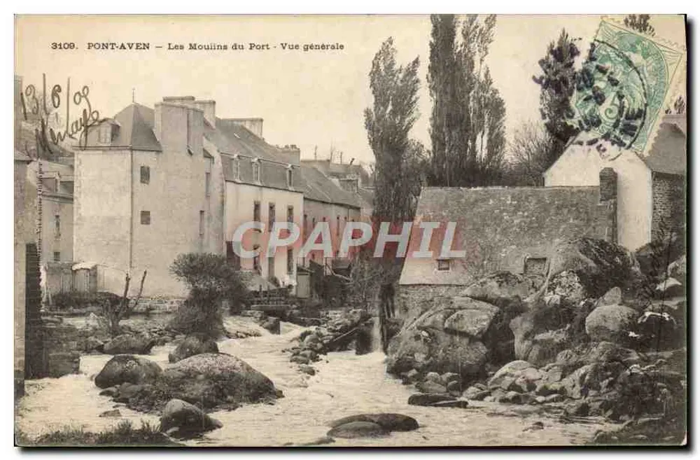 PONT-AVEN — Die Mühlen des Hafens — Allgemeiner Blick — Verlag: T. Lefebvre, n° 3109 - Vorderseite