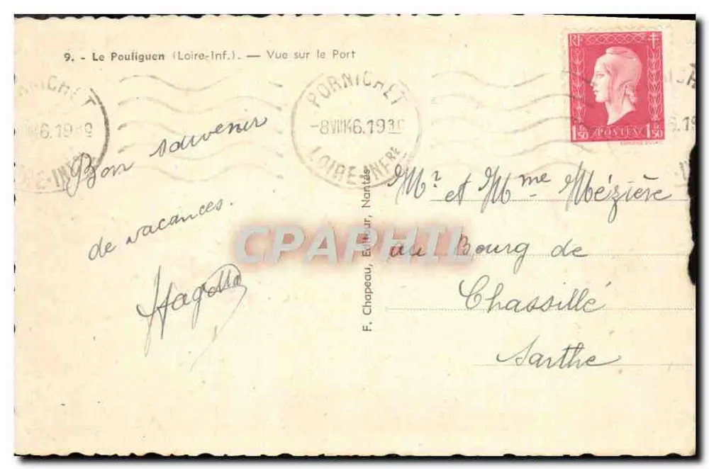Le Pouliguen (Loire-Inf.) — Blick auf den Hafen — F. Chapeau, Verlag - Rückseite