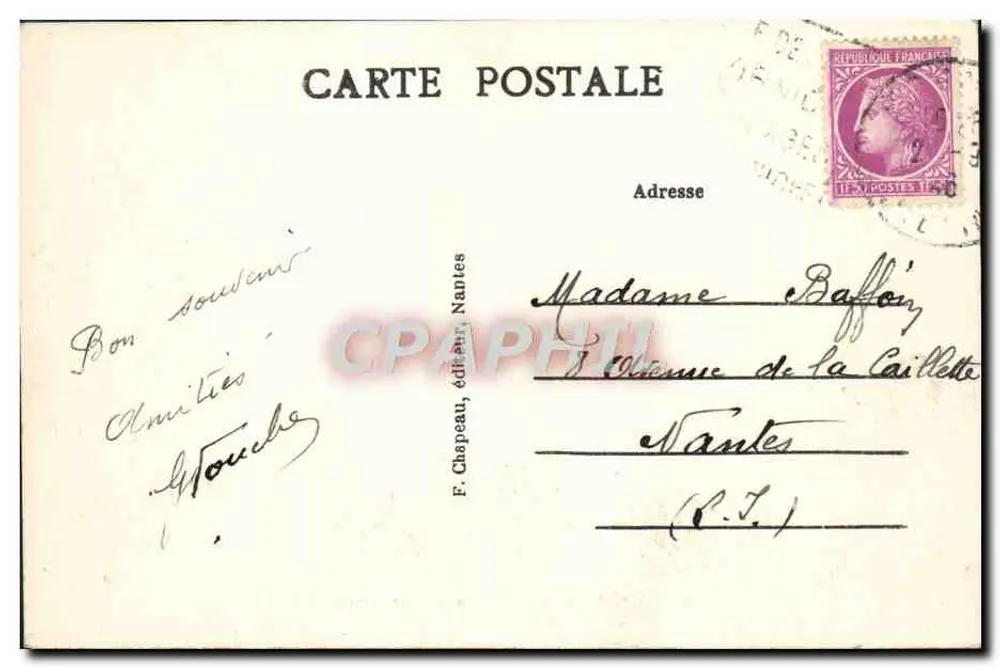 Pornic (Loire-Inf.) — Der Hafen und die Stadt — F. Chapeau, Verleger Nantes, Nr. 29 - Rückseite