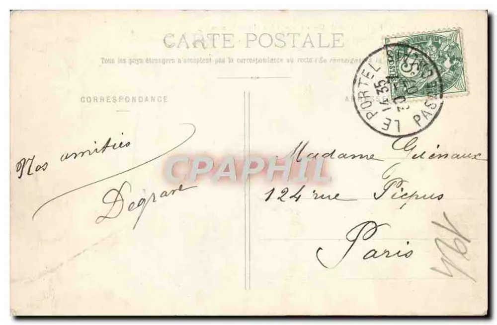Le Portel (Pas-de-Calais) — belebte Strand mit Boot und Dünen — L. D., B., 752 - Rückseite