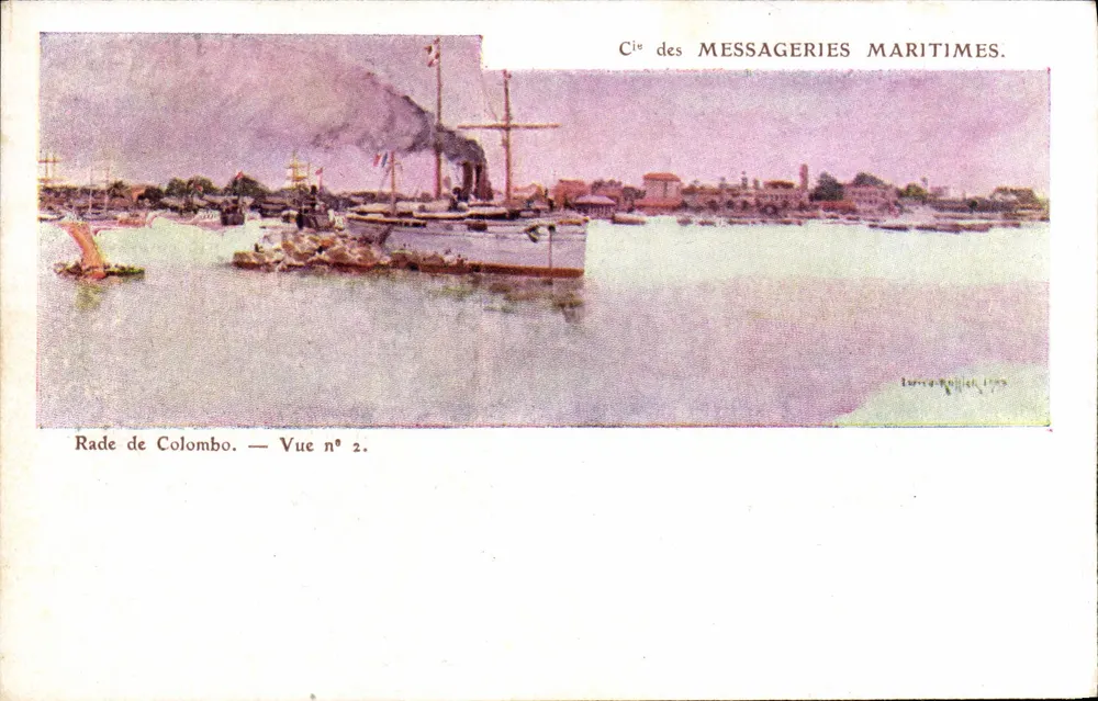 Hafen von Colombo — Ansicht Nr. 2 — Cié des Messageries Maritimes - Vorderseite