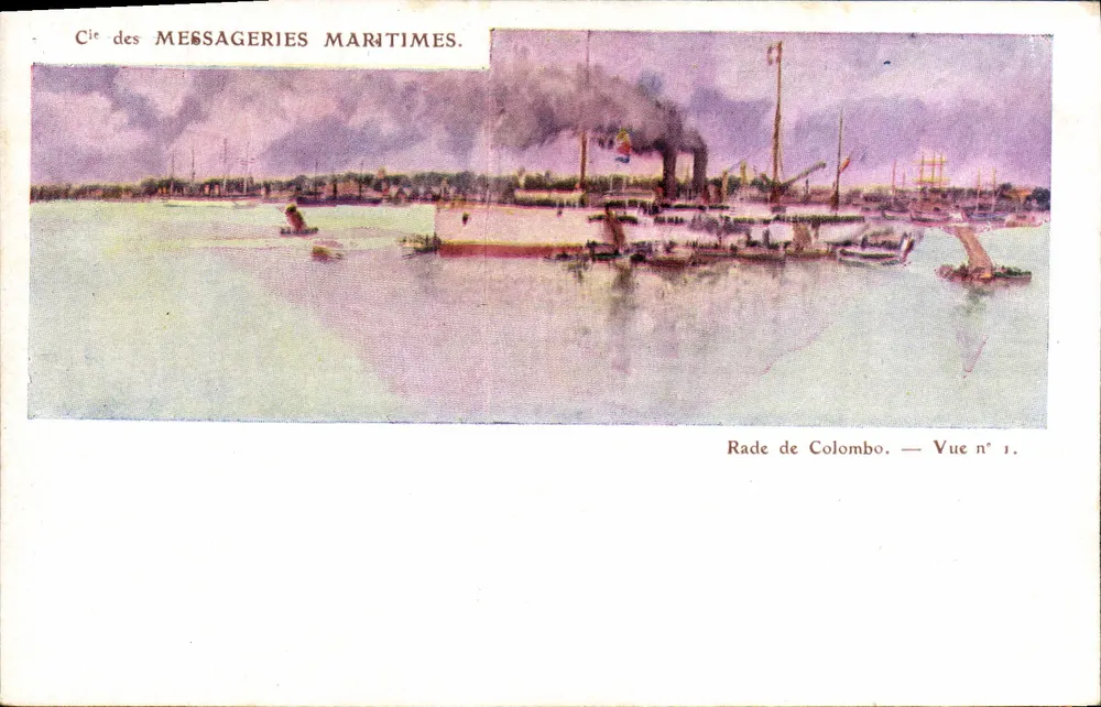 Rade de Colombo — Ansicht Nr. 1 — Cie des Messageries Maritimes - Vorderseite