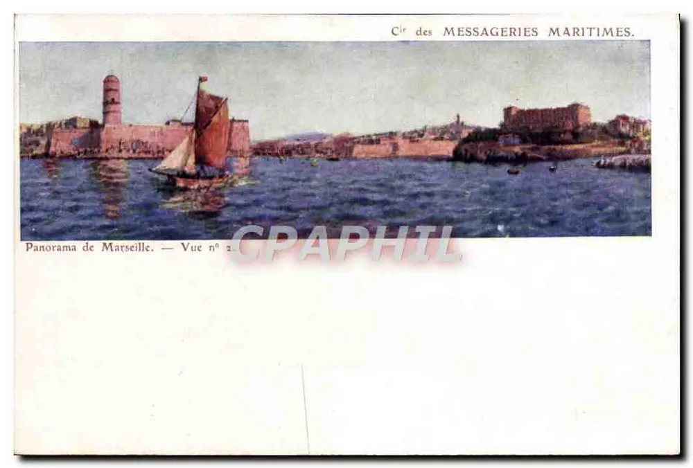Panorama von Marseille — Ansicht Nr. 2 — Cie des Messageries Maritimes - Vorderseite