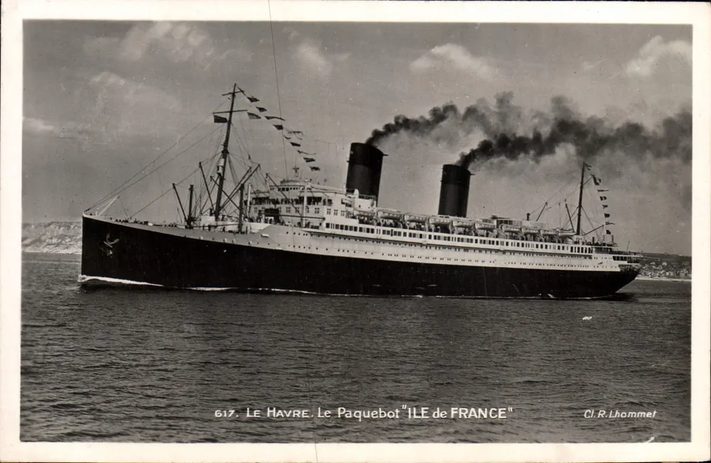 Le Havre — Ansicht des Dampfers "Ile de France" — Cl. R. Lhommet, n°617 - Vorderseite