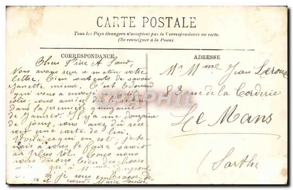 Le Havre — Der Transatlantiker "La Gascogne" — LL. — Nr. 164 - Rückseite