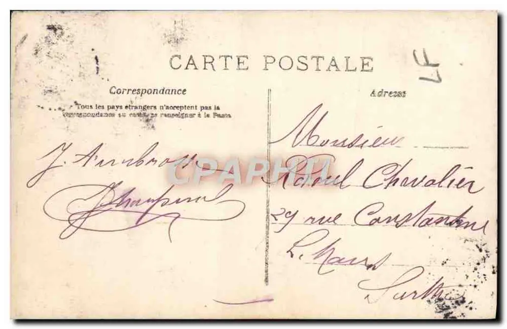 Navio de passageiros "Provence" atravessando o Atlântico — Marque Déposé, editor desconhecido - Verso