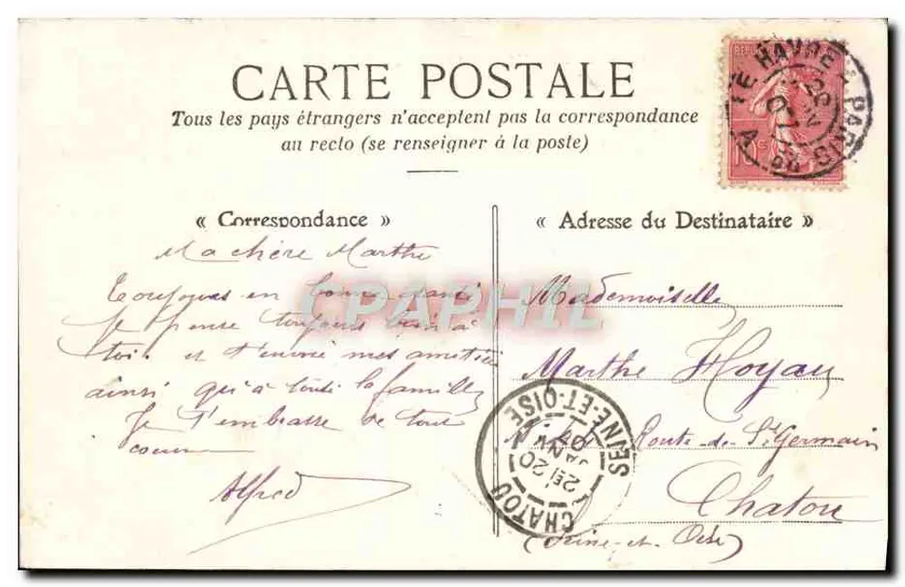 Le Havre — Das neue Transatlantikschiff "La Provence" — L'Hernault, Verlag Le Havre - Rückseite